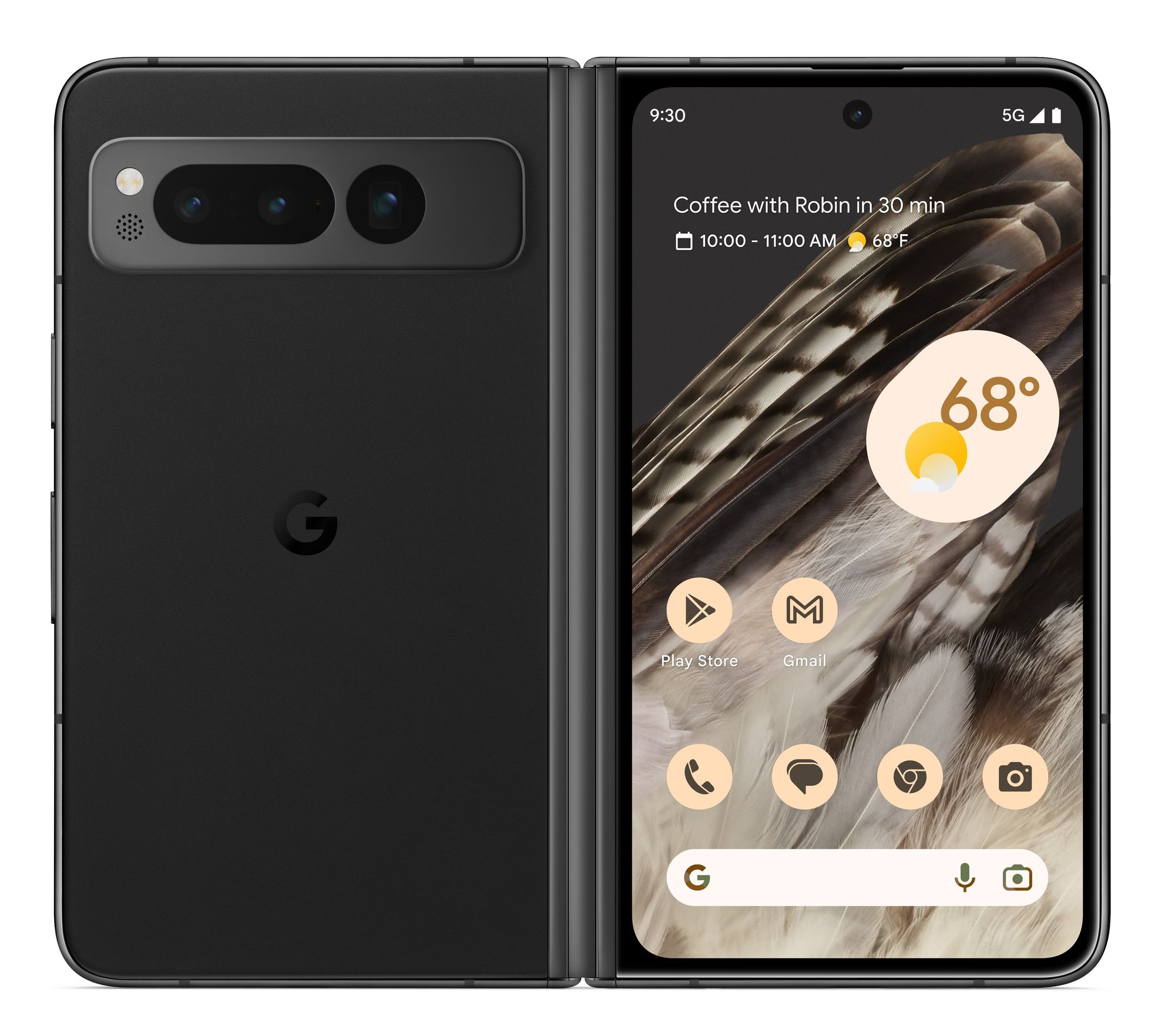 Rear view of the Google Pixel Fold