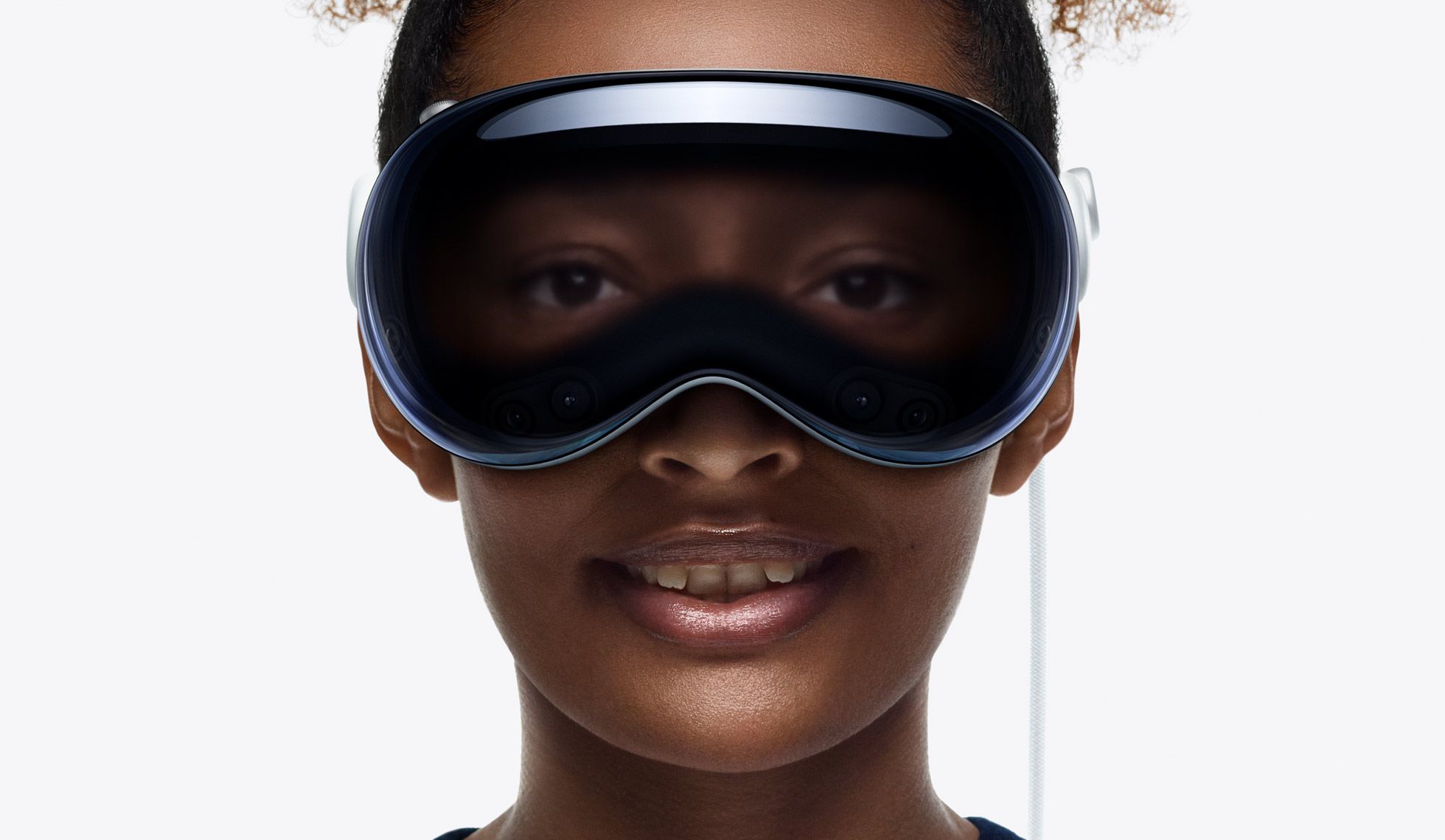 Woman wearing Apple Vision Pro