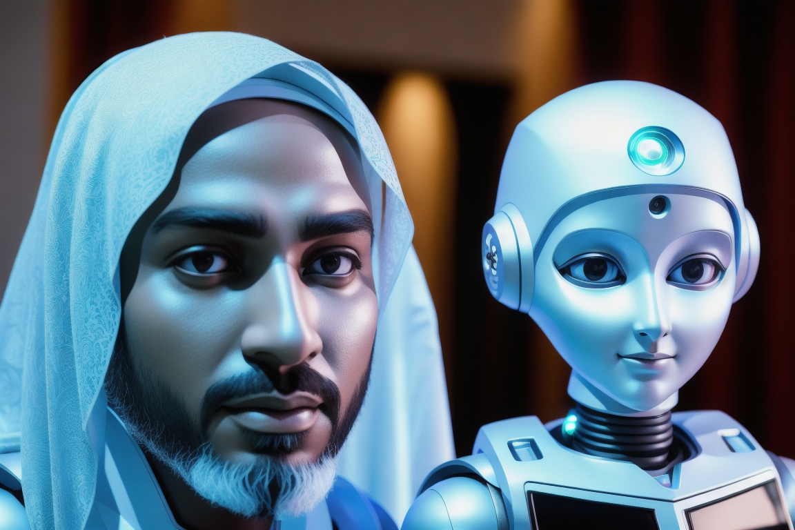 A cleric and a humanoid robot.