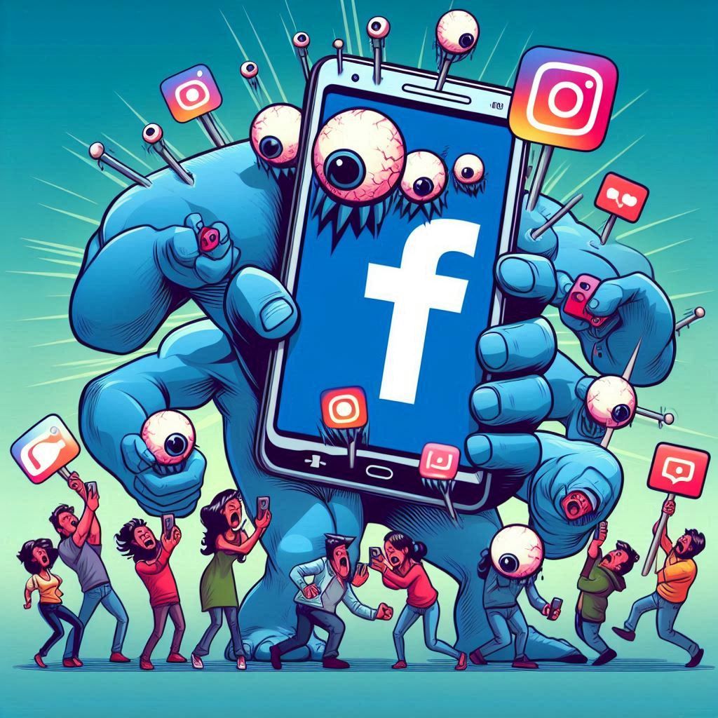 A monster depicting Facebook and Instagram