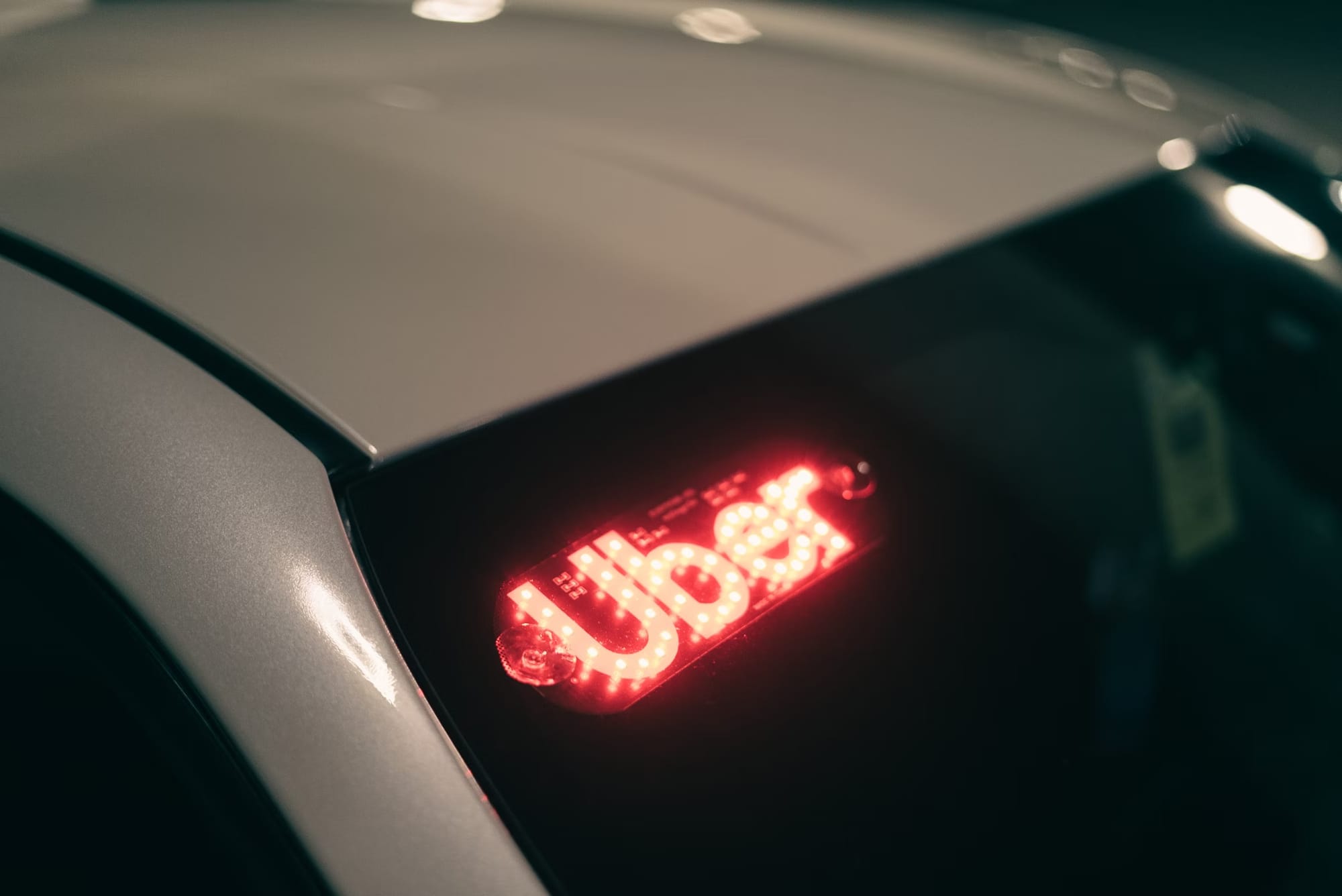 Uber logo on a taxi