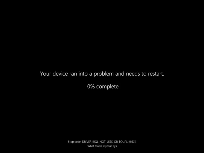 Windows black screen of death.