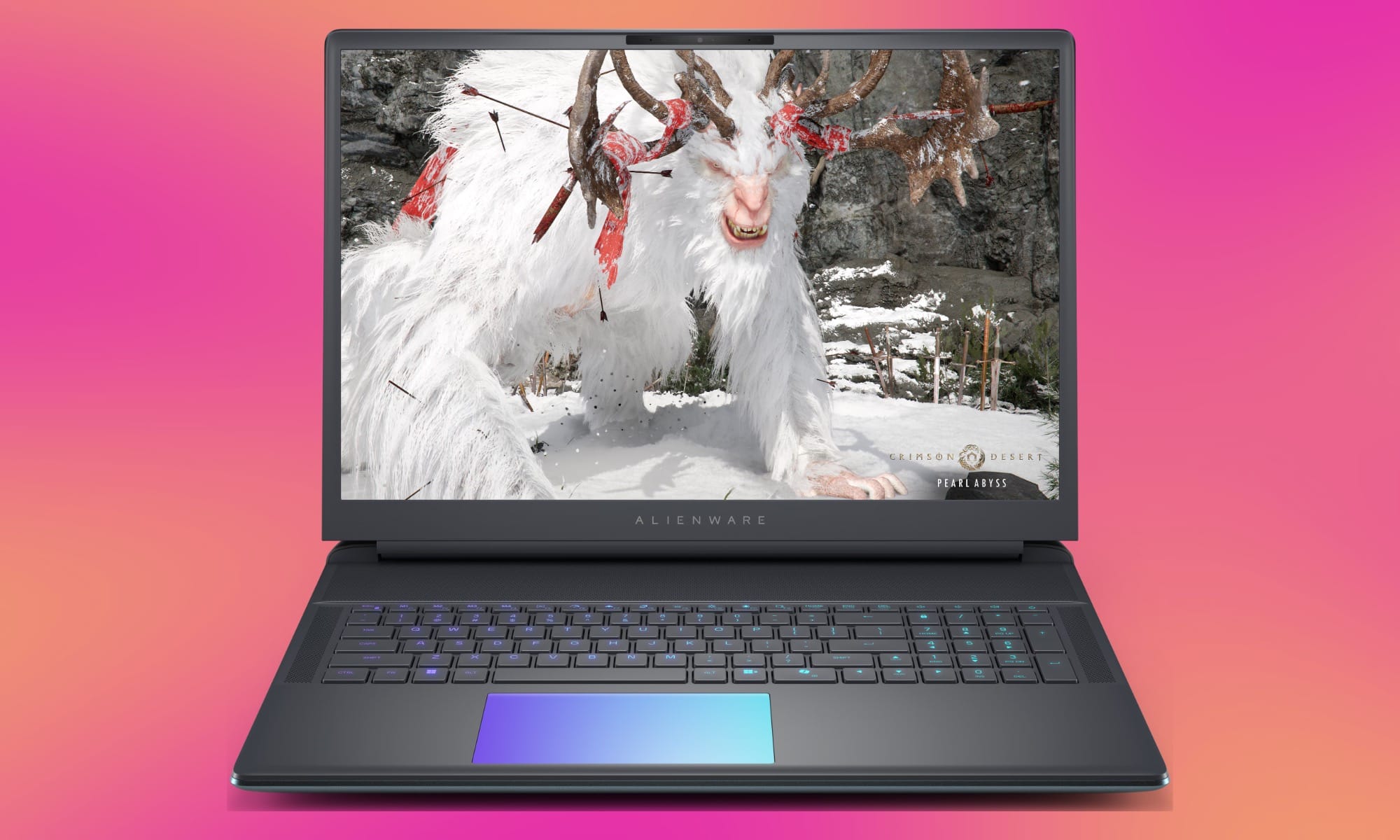 Front view of Dell Alienware Area-51 gaming laptop.