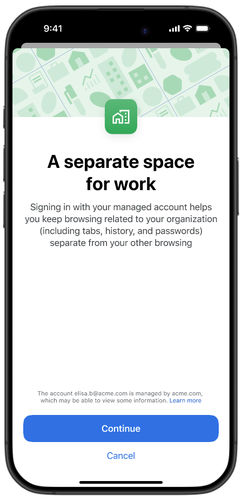 Work profile on iPhone