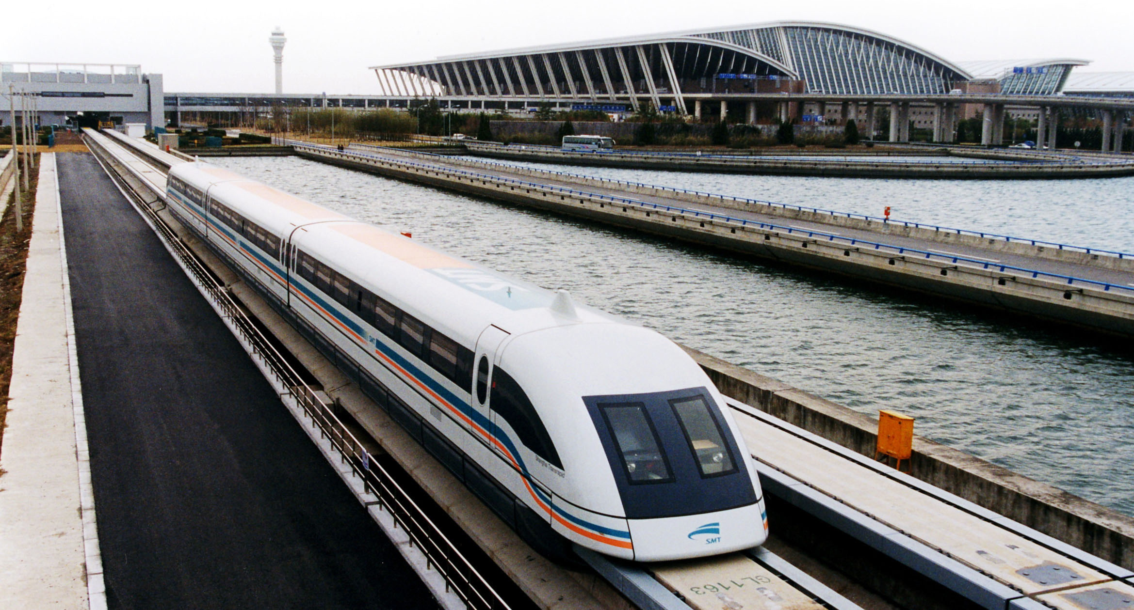 Chinese Shanghai Maglev train on the move.