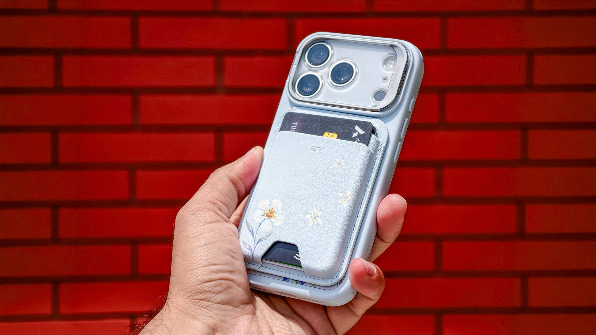 ESR's Tropical Paradise case for the iPhone 17 Pro with MagSafe wallet.