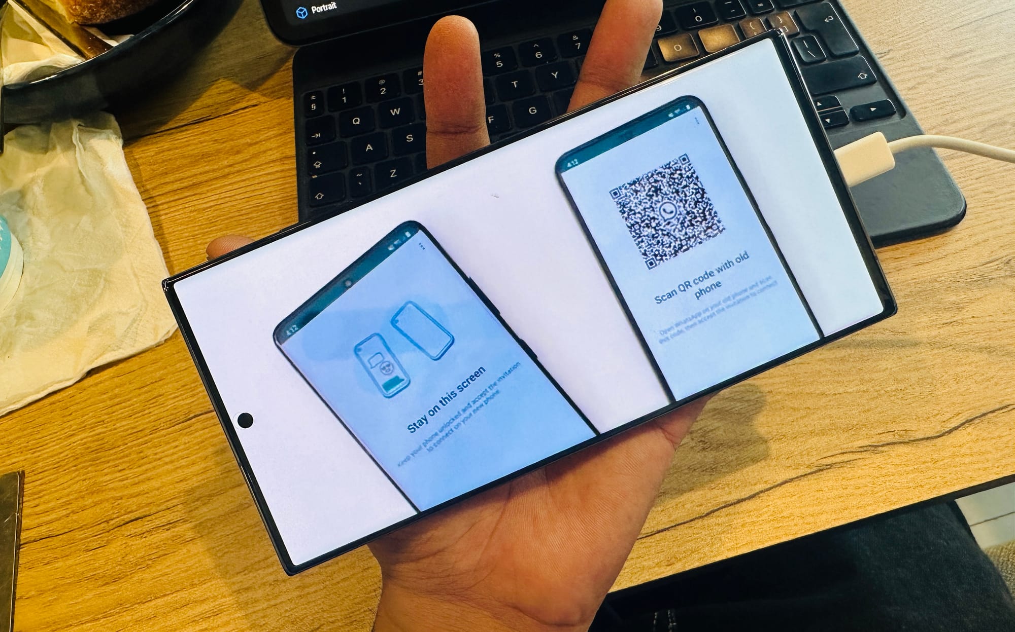 WhatsApp chat transfer using a QR code 