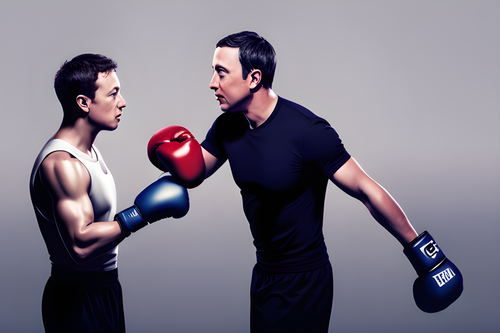 Musk and Zuckerberg in a boxing match.