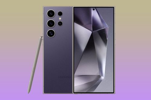 Samsung Galaxy S24 Ultra in purple.