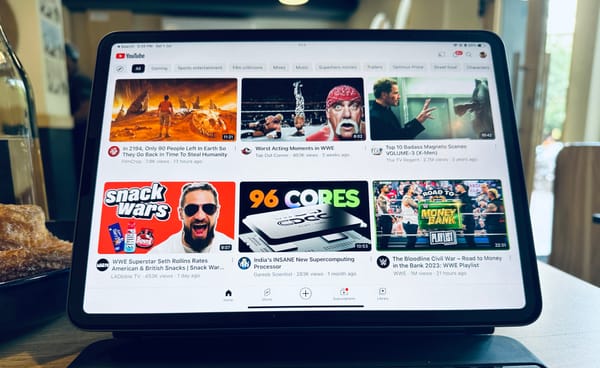 YouTube Home Screen on an iPad