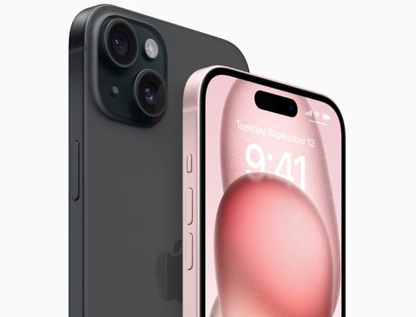 iPhone 15 front and back view. 