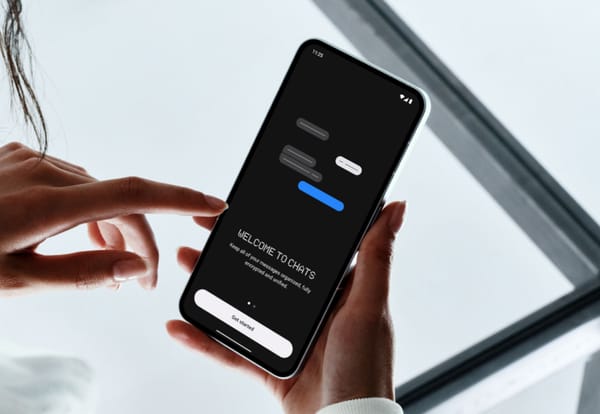 The Nothing mobile app showing a person on the log-in screen. 