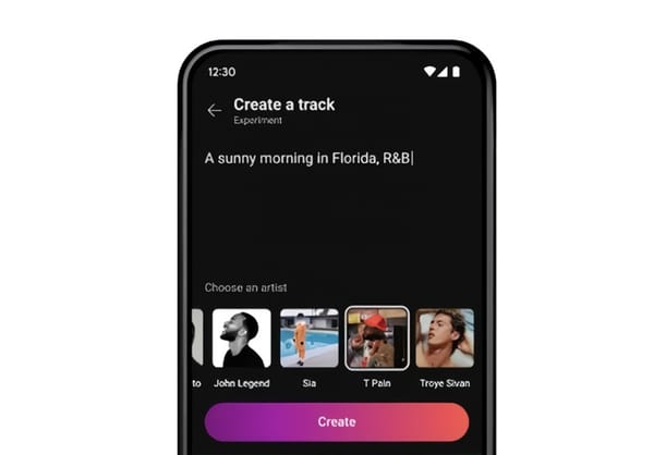 YouTube's text-to-music feature.