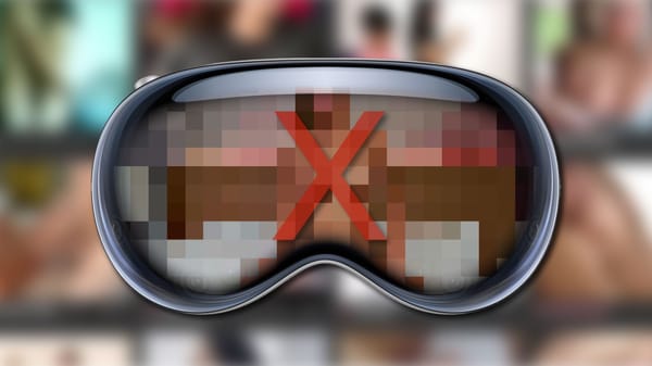Apple Vision Pro headset showing NSFW content.