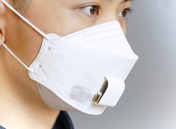 Person wearing a smart mask.