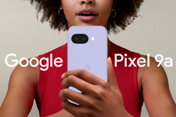 Google Pixel 9a held in hand.