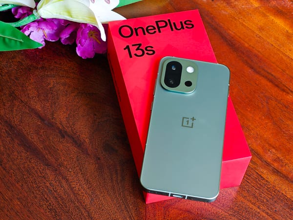 OnePlus 13s small compact Android phone in green color, courtesy of Athenil Media.