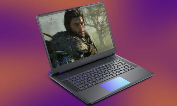 Side view of Dell Alienware Area-51 gaming laptop.
