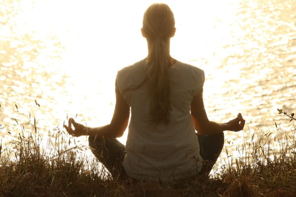 A woman meditating